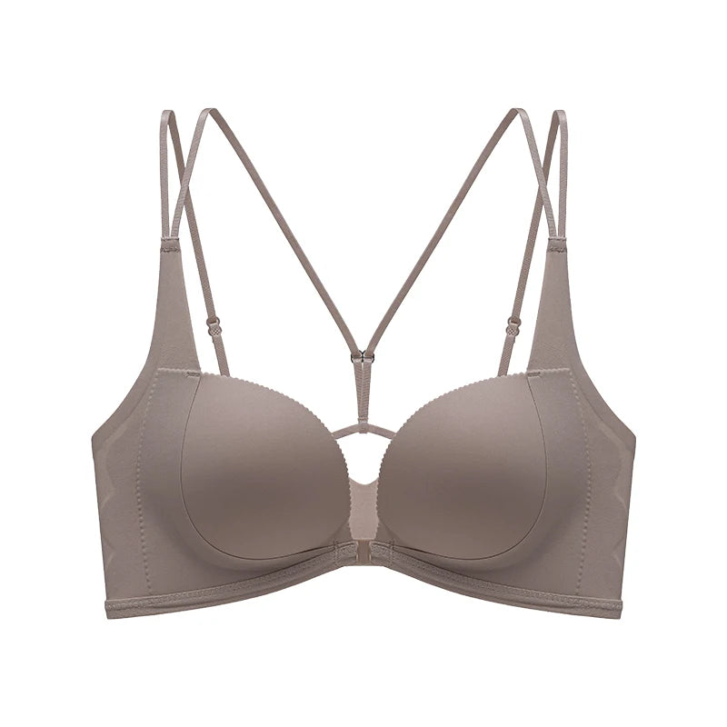 Cross-Back Adjustable Lift Bra – Anti-Sag, Front Closure Sexy Lingerie