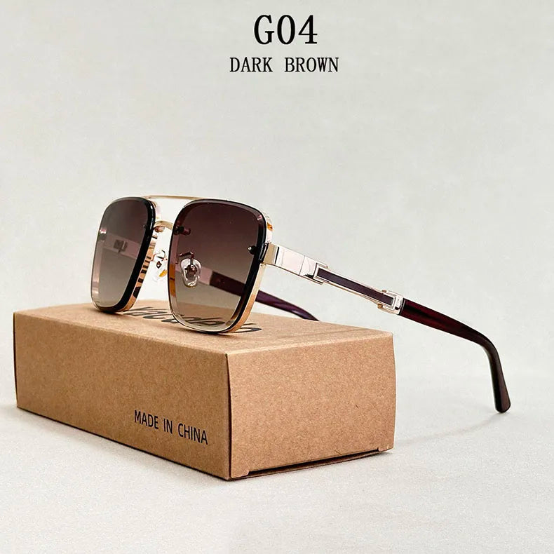 Trendy Vintage Sunglasses – Luxury Square Shades for Men and Women, Zonnebril Style