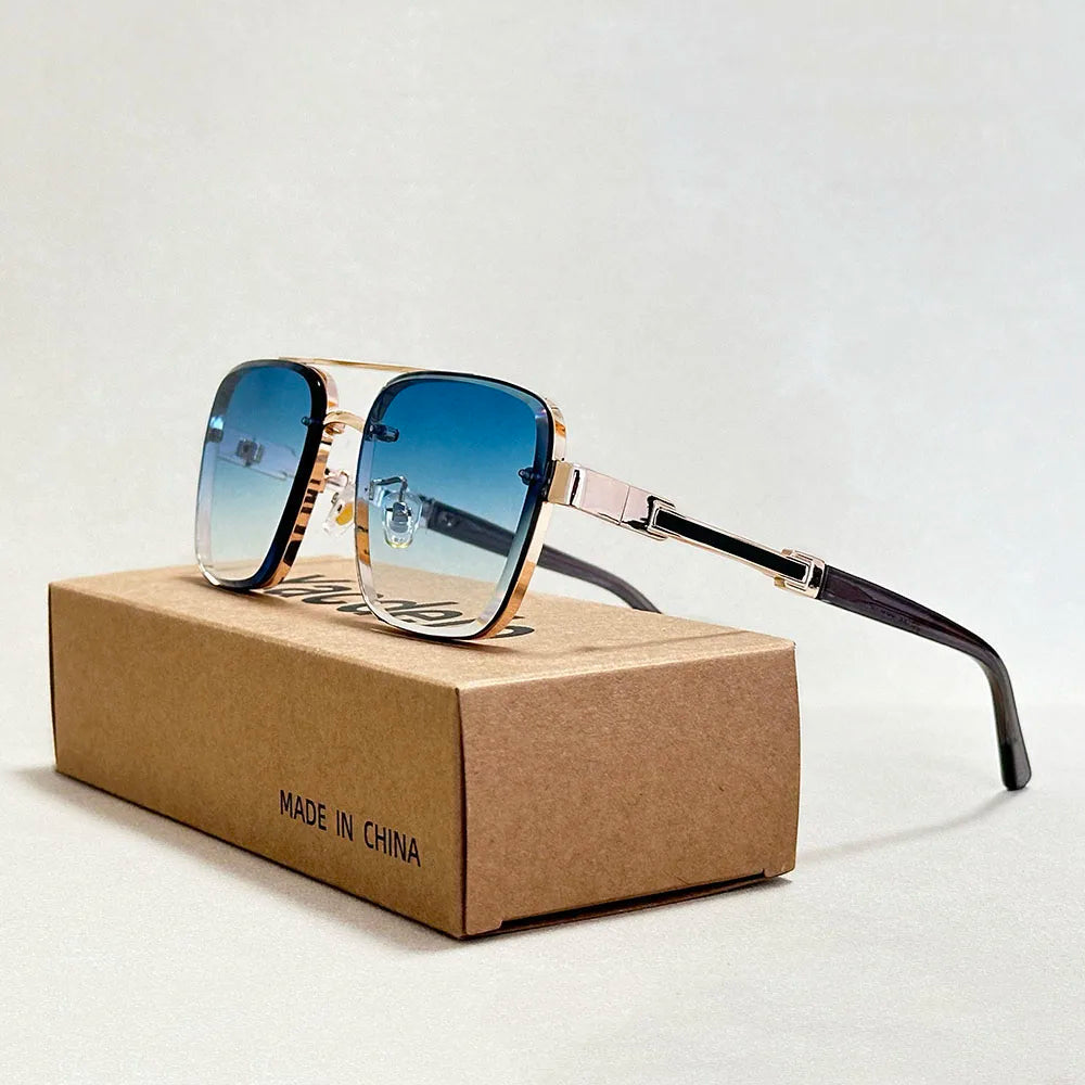 Trendy Vintage Sunglasses – Luxury Square Shades for Men and Women, Zonnebril Style