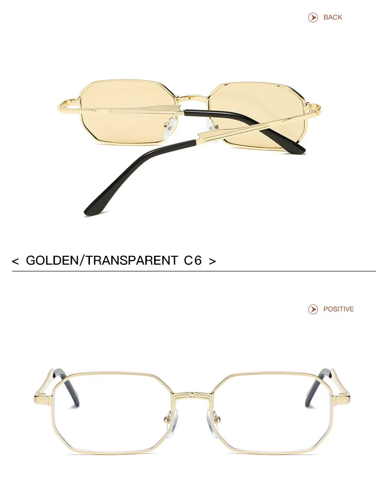 Classic Narrow Metal Sunglasses – Sleek Rectangle Design for Men & Women