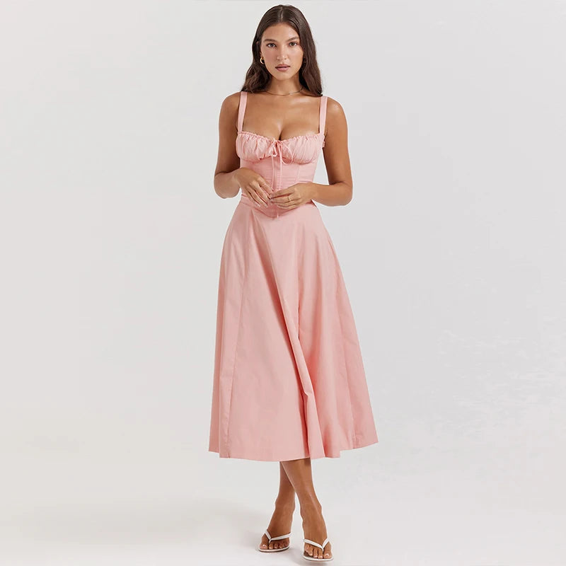 2025 Suninheart Summer Dress – Floral Print, Lace-Up, and Breezy Elegance