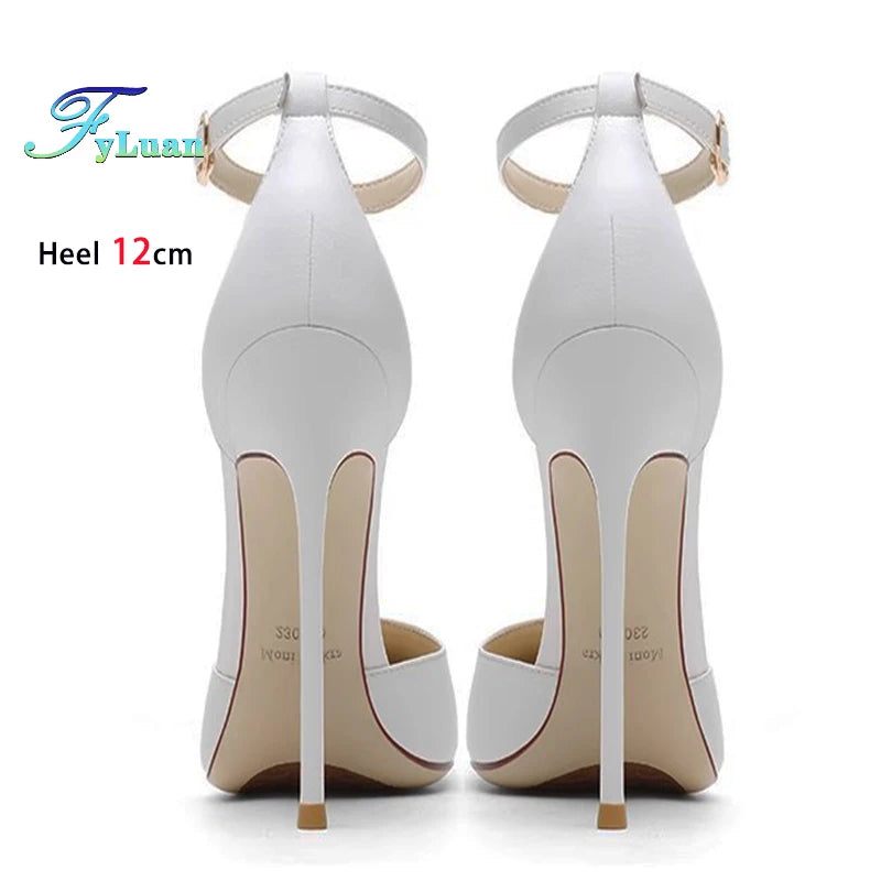 Spring Summer Fashion Sheepskin Heels – Women’s Buckle Strap Sandals (6–12cm)