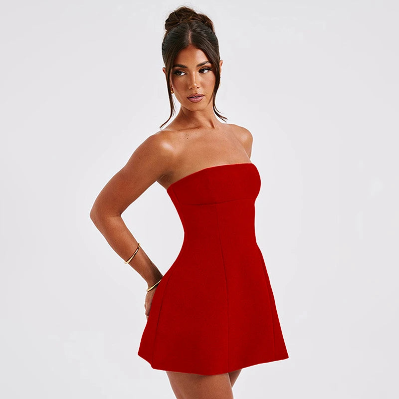 Elegant Sleeveless A-Line Dress – Bodycon Club Style Summer Outfit for Women