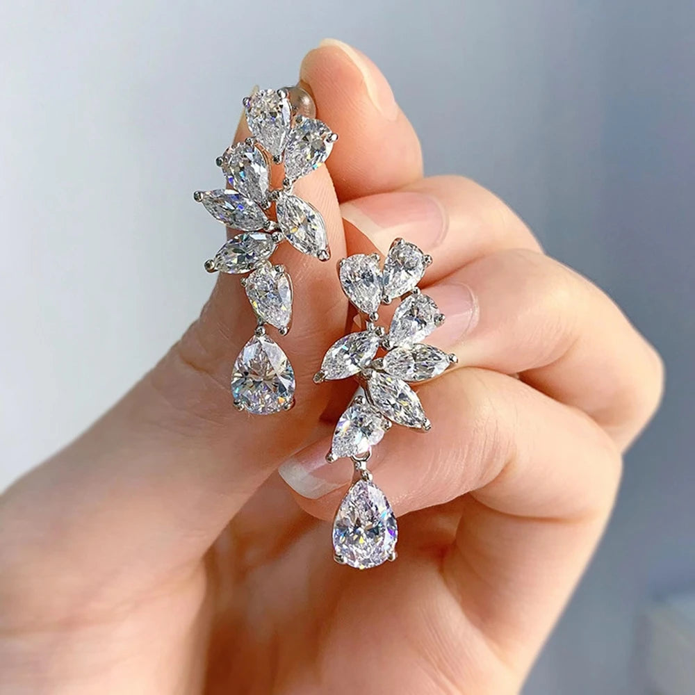 Luxury White Sapphire Drop Earrings – Wedding & Gift Jewelry