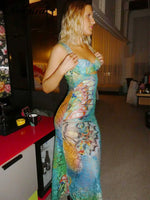 Dulzura Lace Print Cut Out Maxi Dress – Sexy Y2K Street Style