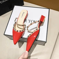2025 Fashion Rivet Slippers for Women – Stylish Outdoor Low-Heel Casual Footwear