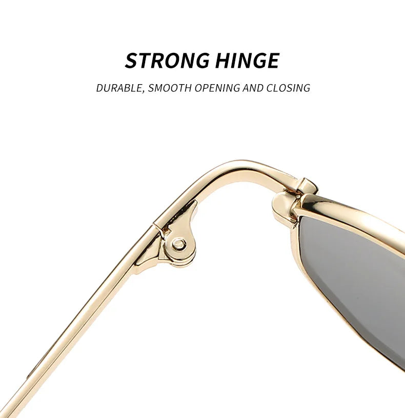Classic Narrow Metal Sunglasses – Sleek Rectangle Design for Men & Women