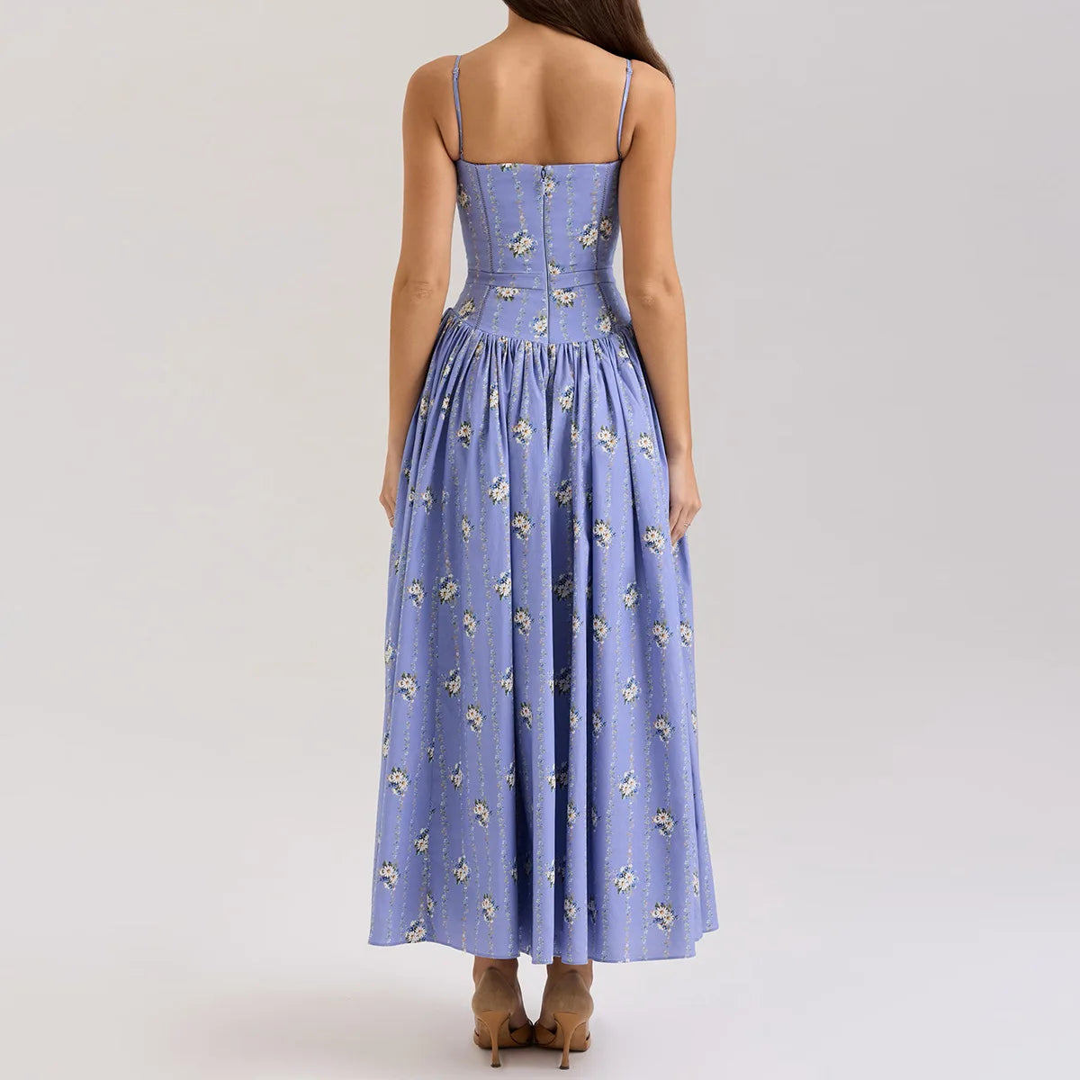 Floral Elegance – Mingmingxi Spaghetti Strap Maxi Party Dress for Summer