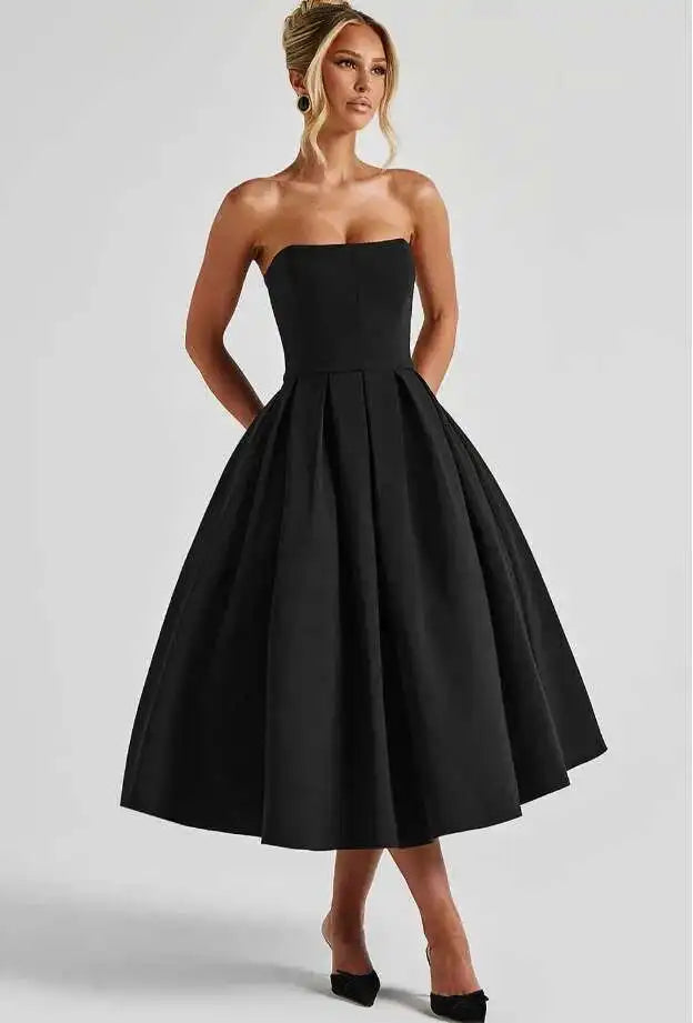 Sexy & Sophisticated: NIDANSSI Strapless Backless Bodycon Dress for Women