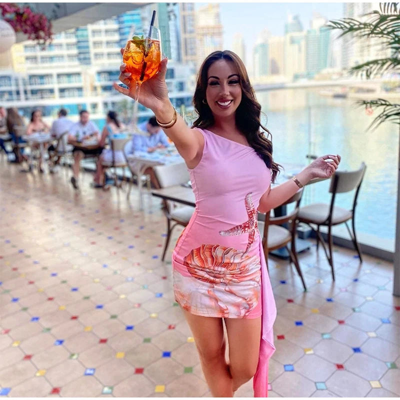 Summer Ready: Tassel Print Bodycon Mini Dress with High Stretch Fit