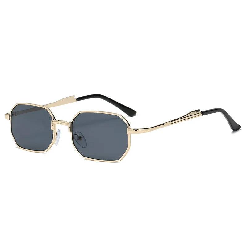 Classic Narrow Metal Sunglasses – Sleek Rectangle Design for Men & Women