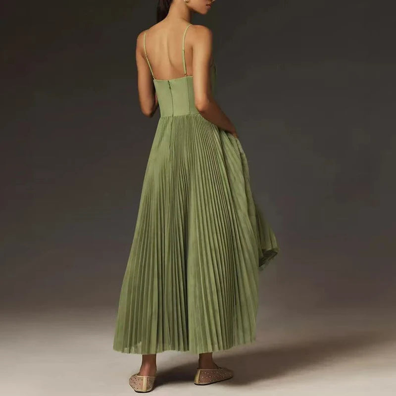 Women's Sexy Strapless Zip-Up Long Dress – Summer Casual A-Line Style