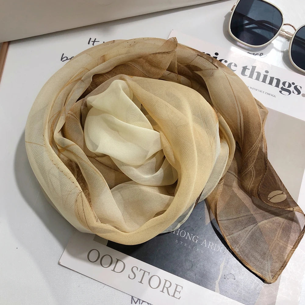 Luxury 100% Silk Shawl – Elegant Blue Scarf Cape C255 for Spring & Summer