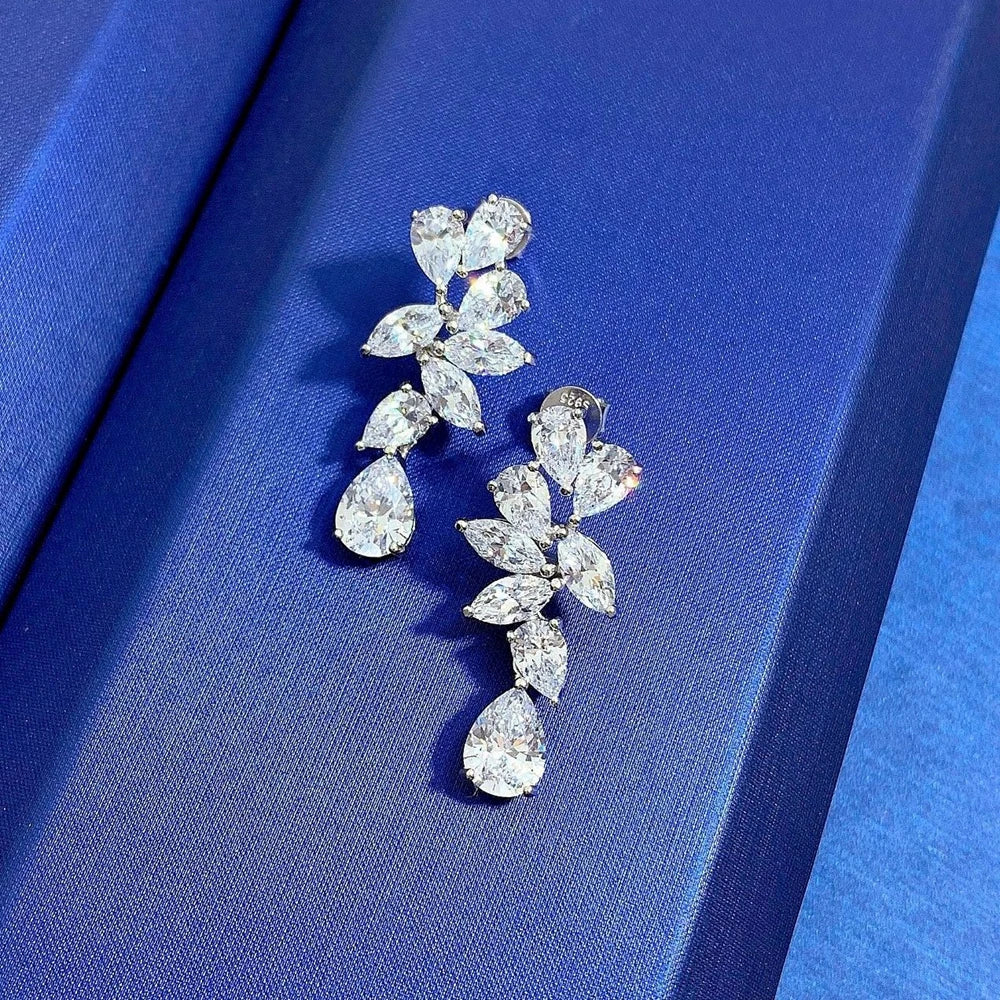 Luxury White Sapphire Drop Earrings – Wedding & Gift Jewelry
