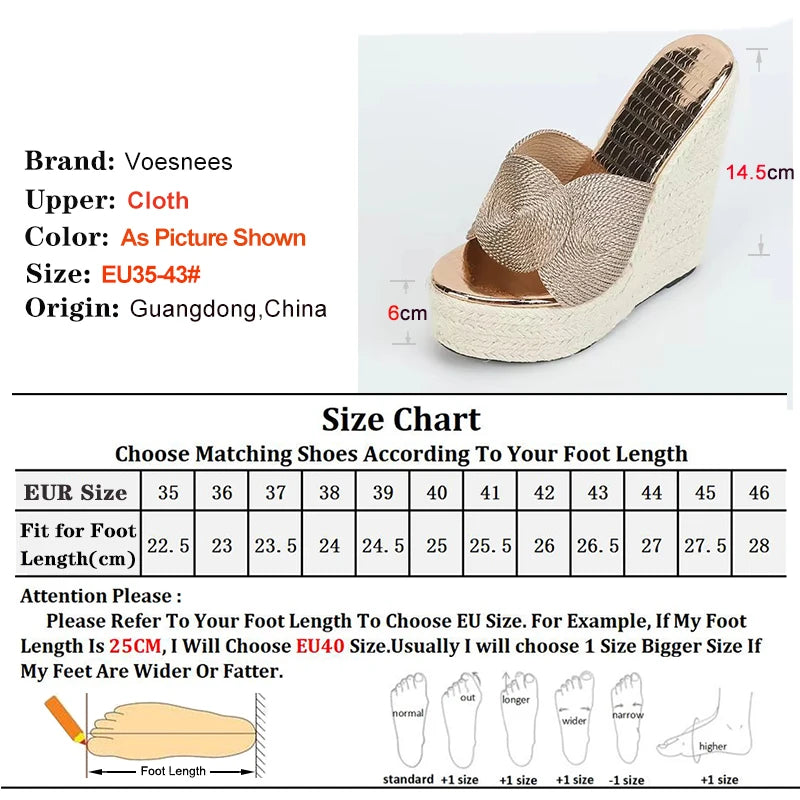 High Platform Straw Wedge Heels – Hot Summer Sandals for Women