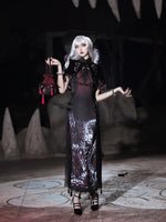 Original Alice Girl Dragon Print Dress – Light Lolita Gothic Punk Slip Dress