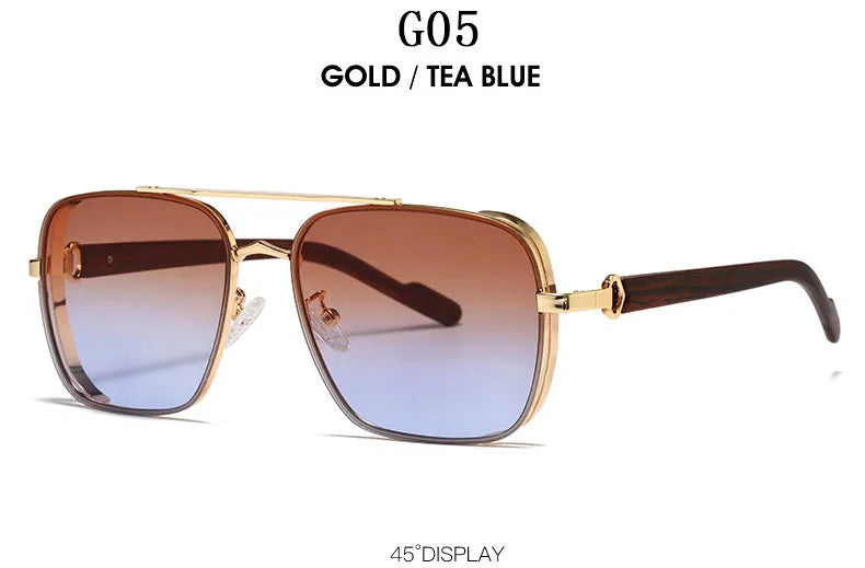 Trendy Vintage Square Sunglasses for Men & Women – Luxe Steampunk Style