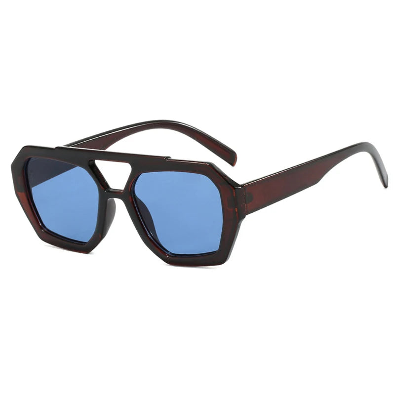 VintEdge Luxe – Square Sunglasses with Double Bridge Design