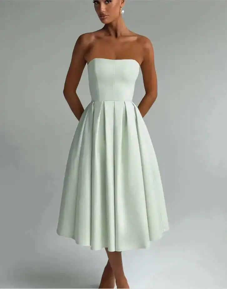 Sexy & Sophisticated: NIDANSSI Strapless Backless Bodycon Dress for Women