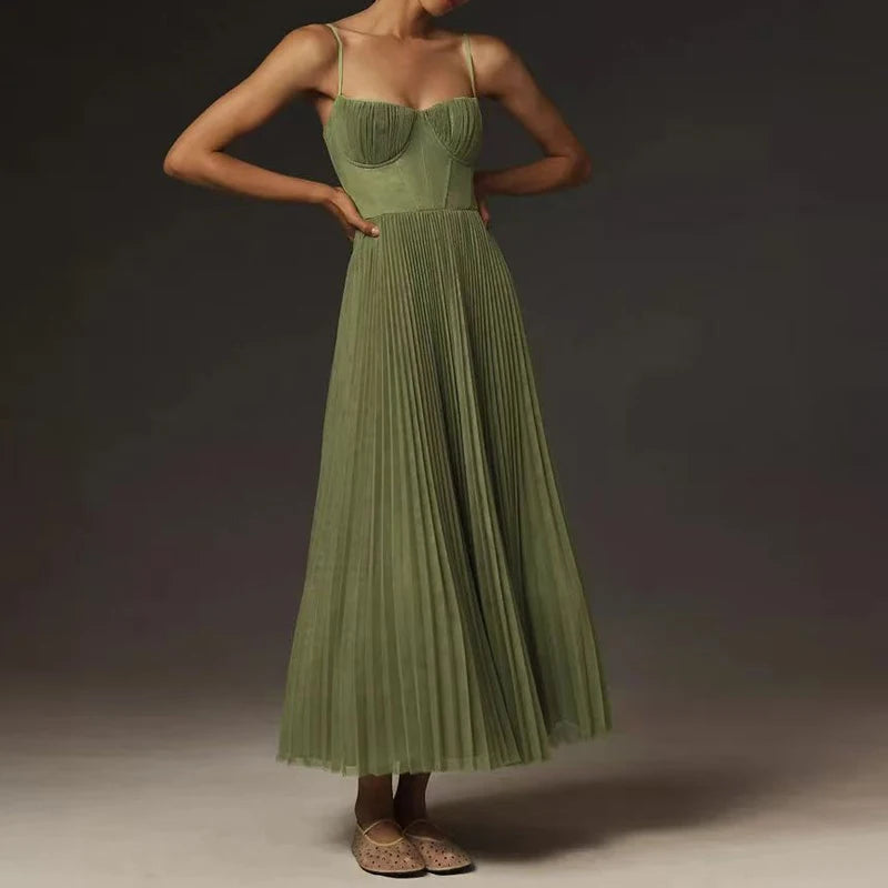 Women's Sexy Strapless Zip-Up Long Dress – Summer Casual A-Line Style