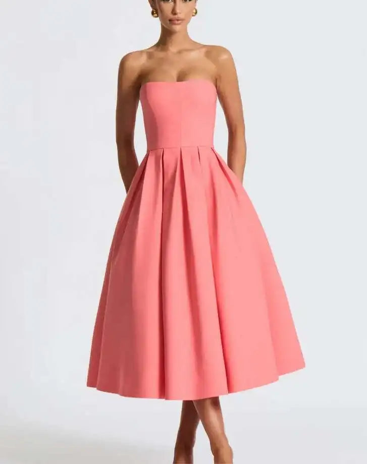 Sexy & Sophisticated: NIDANSSI Strapless Backless Bodycon Dress for Women