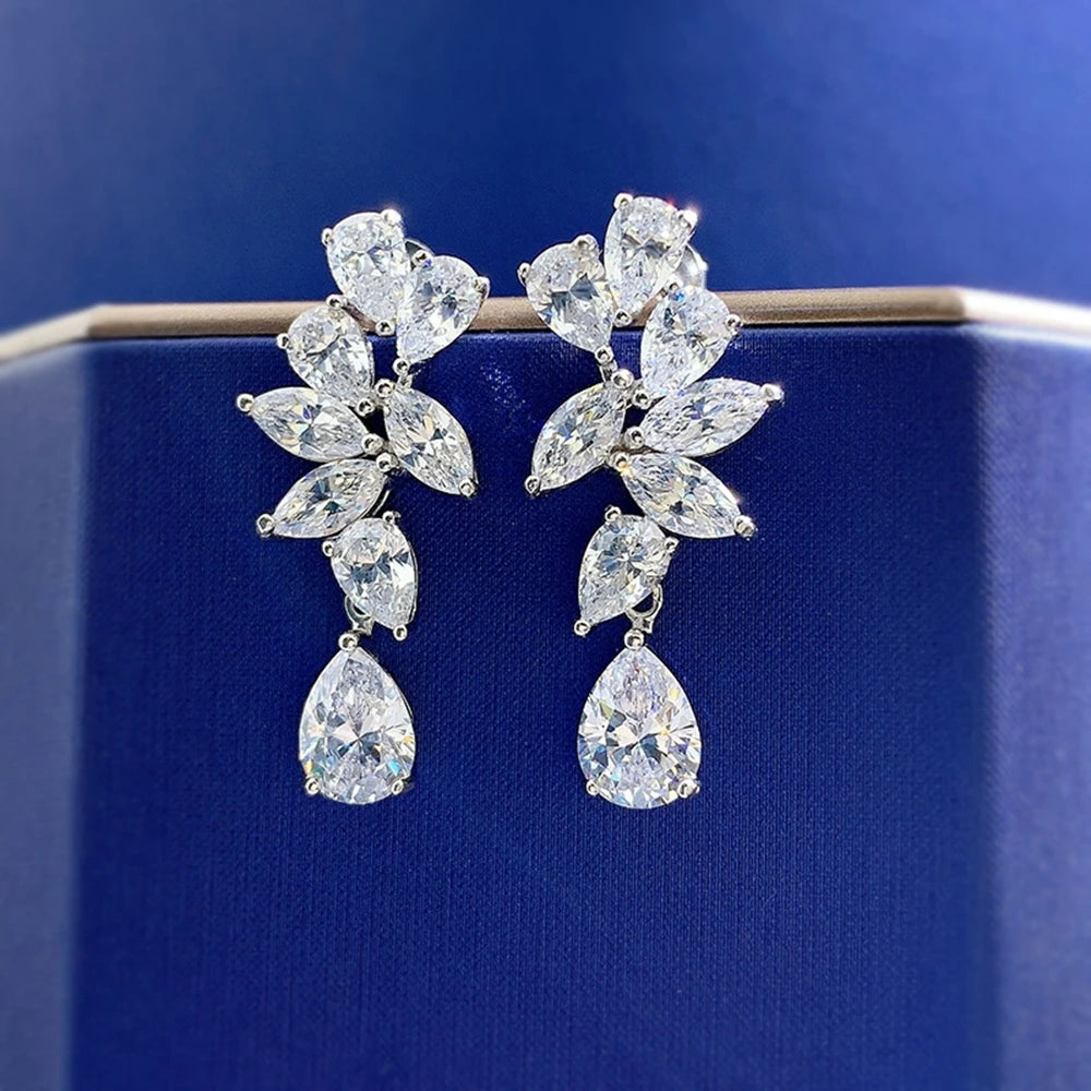 Luxury White Sapphire Drop Earrings – Wedding & Gift Jewelry