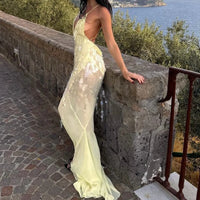 Luxury Sleeveless Suspender Dress – Shimmer Evening Gown for Women