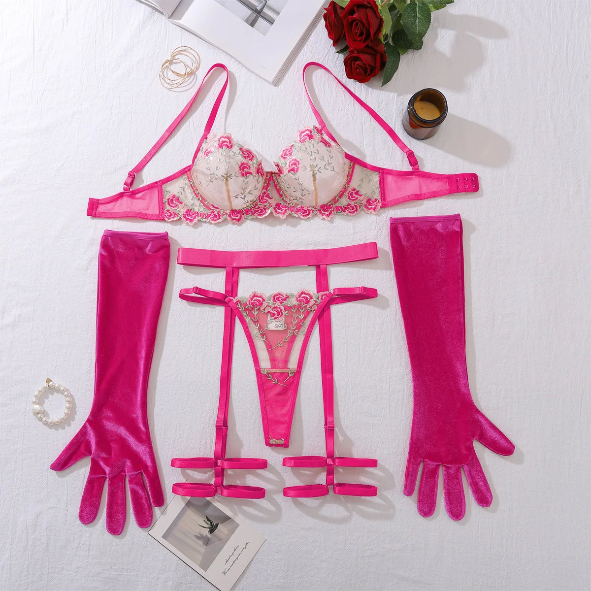 Goddess Lace Mesh Lingerie Set