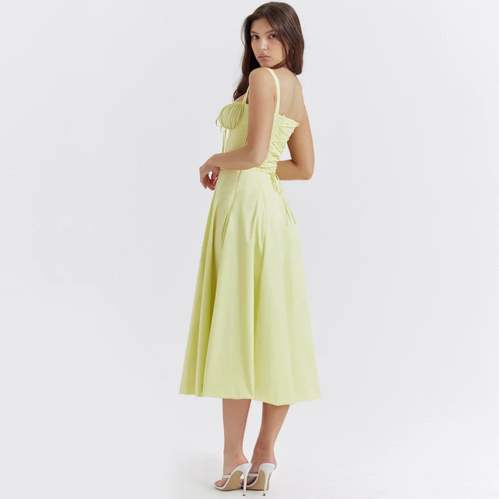 2025 Suninheart Summer Dress – Floral Print, Lace-Up, and Breezy Elegance