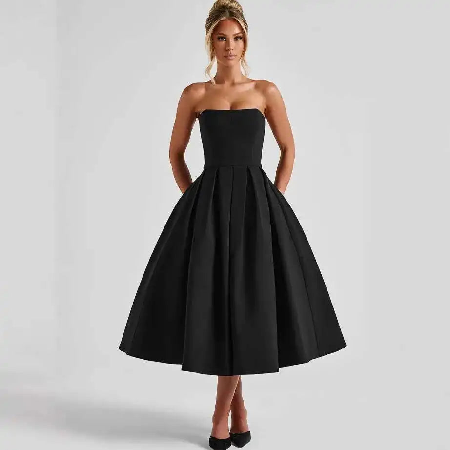 Sexy & Sophisticated: NIDANSSI Strapless Backless Bodycon Dress for Women