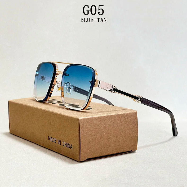 Trendy Vintage Sunglasses – Luxury Square Shades for Men and Women, Zonnebril Style