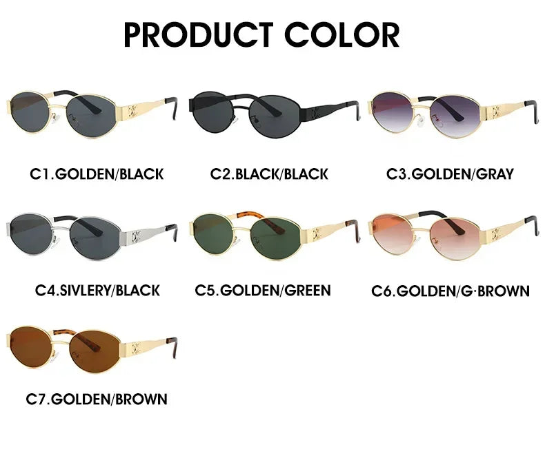 Unisex Fashion Metal Frame Sunglasses – Stylish Designer UV400 Shades