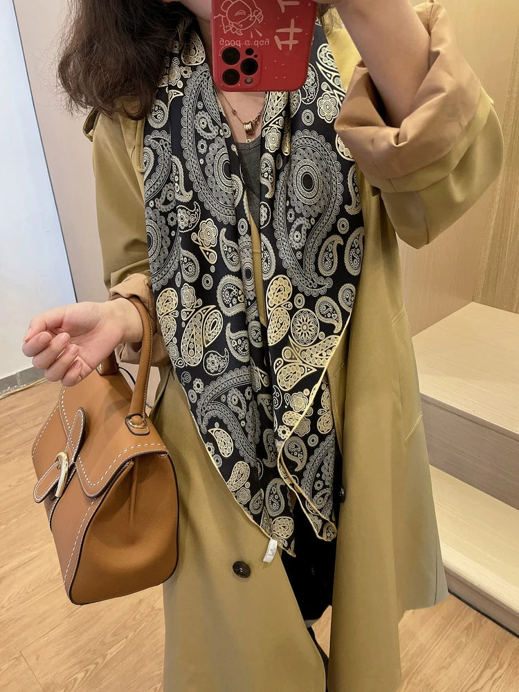 Luxury Green Pure Silk Scarf – BYSIFA Spring/Fall Mulberry Hijab Wrap