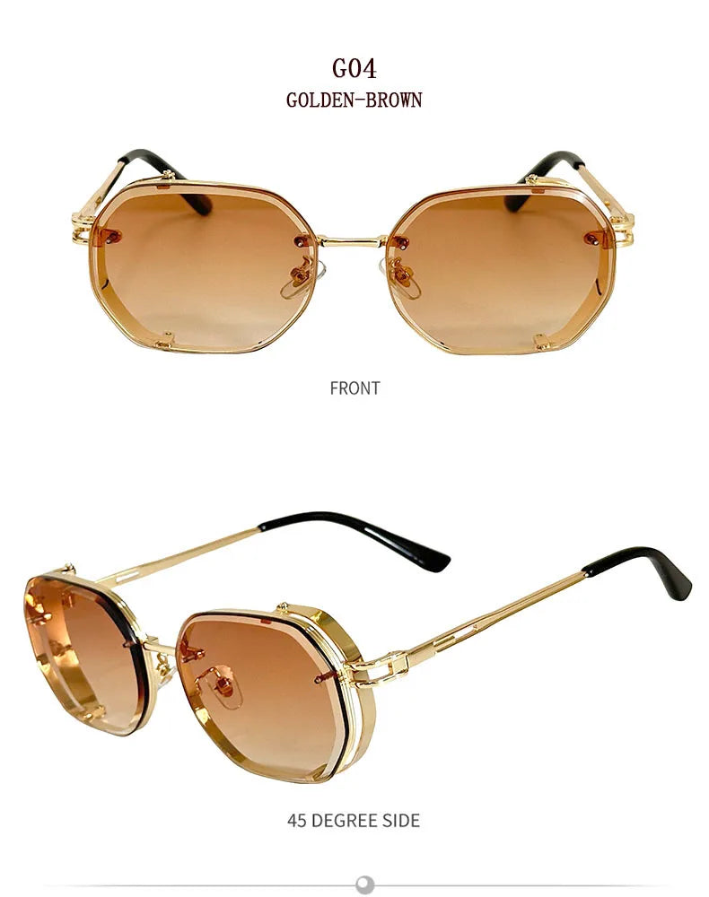 Fashionable Steampunk Sunglasses – Bold Square Frames for a Trendy Look