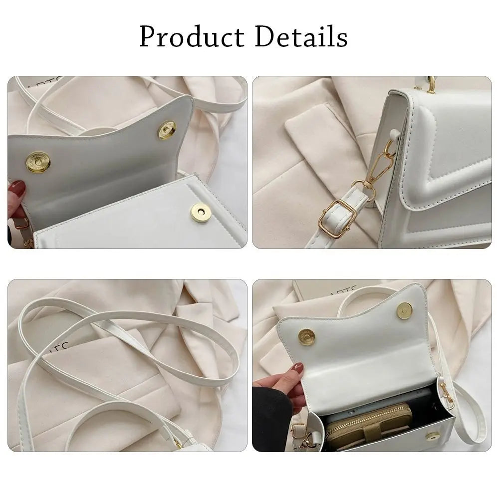 Elegant PU Leather Tote – Small Messenger Shoulder Bag for Ladies