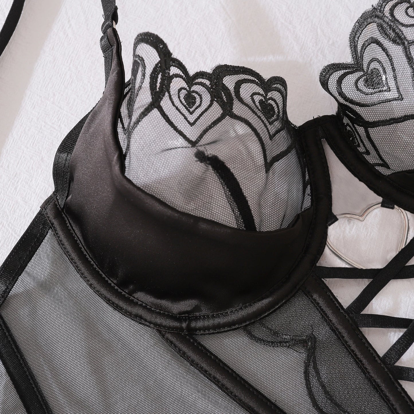 Elegant Erotic Mesh Lingerie – 2-Piece Bra & Pant Set for Women