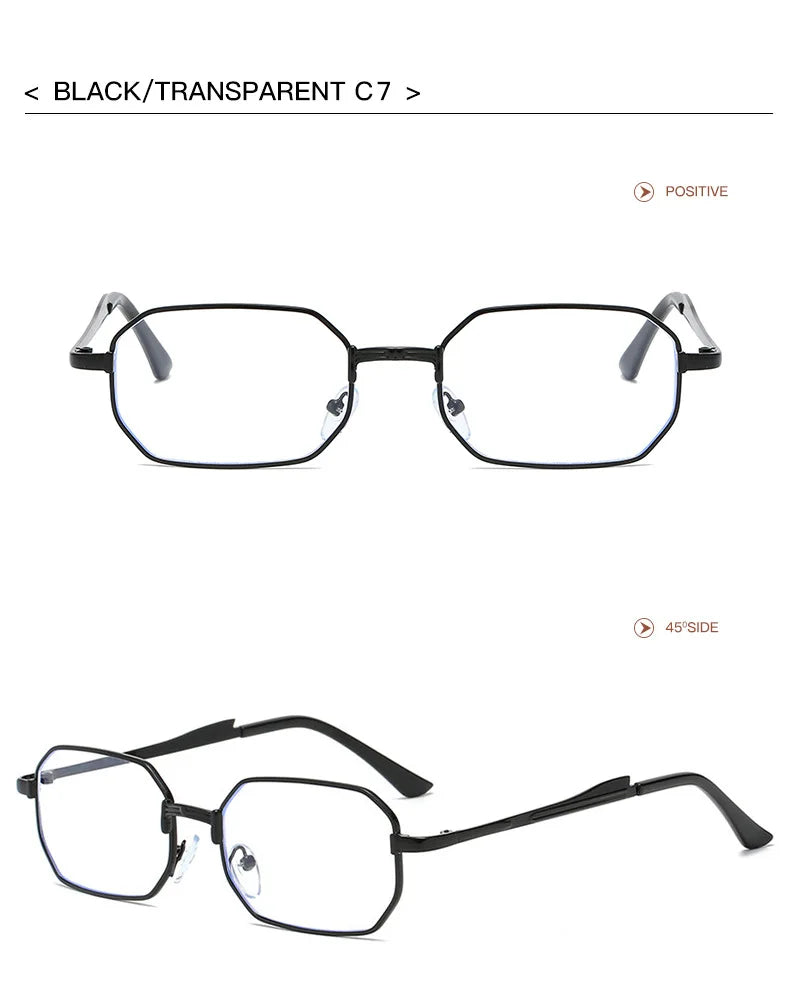 Classic Narrow Metal Sunglasses – Sleek Rectangle Design for Men & Women
