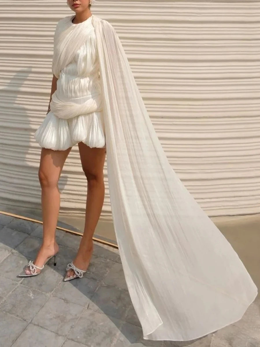 Elegant High Waist Mesh Panel Dress – Sleek Minimalist Style