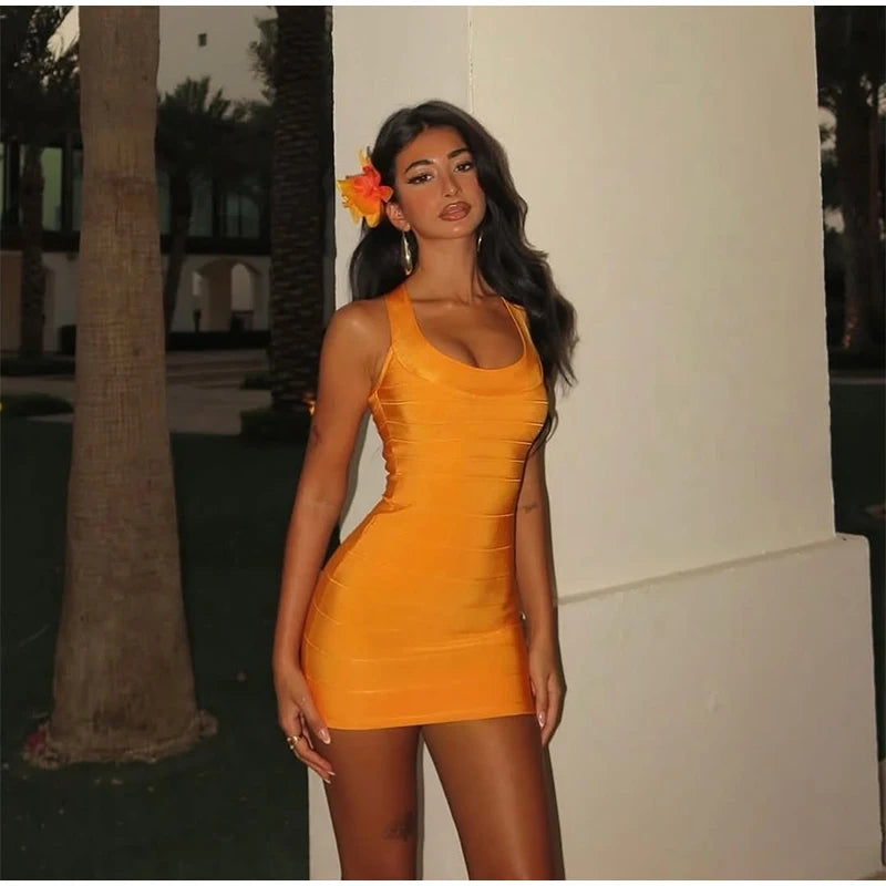 Glam Hour – U-Neck Slim Summer Party Dress