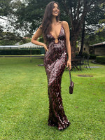 Midnight Droplets – Deep V Sequin Bodycon Party Dress