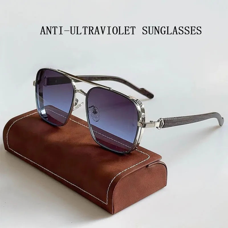 Trendy Vintage Square Sunglasses for Men & Women – Luxe Steampunk Style