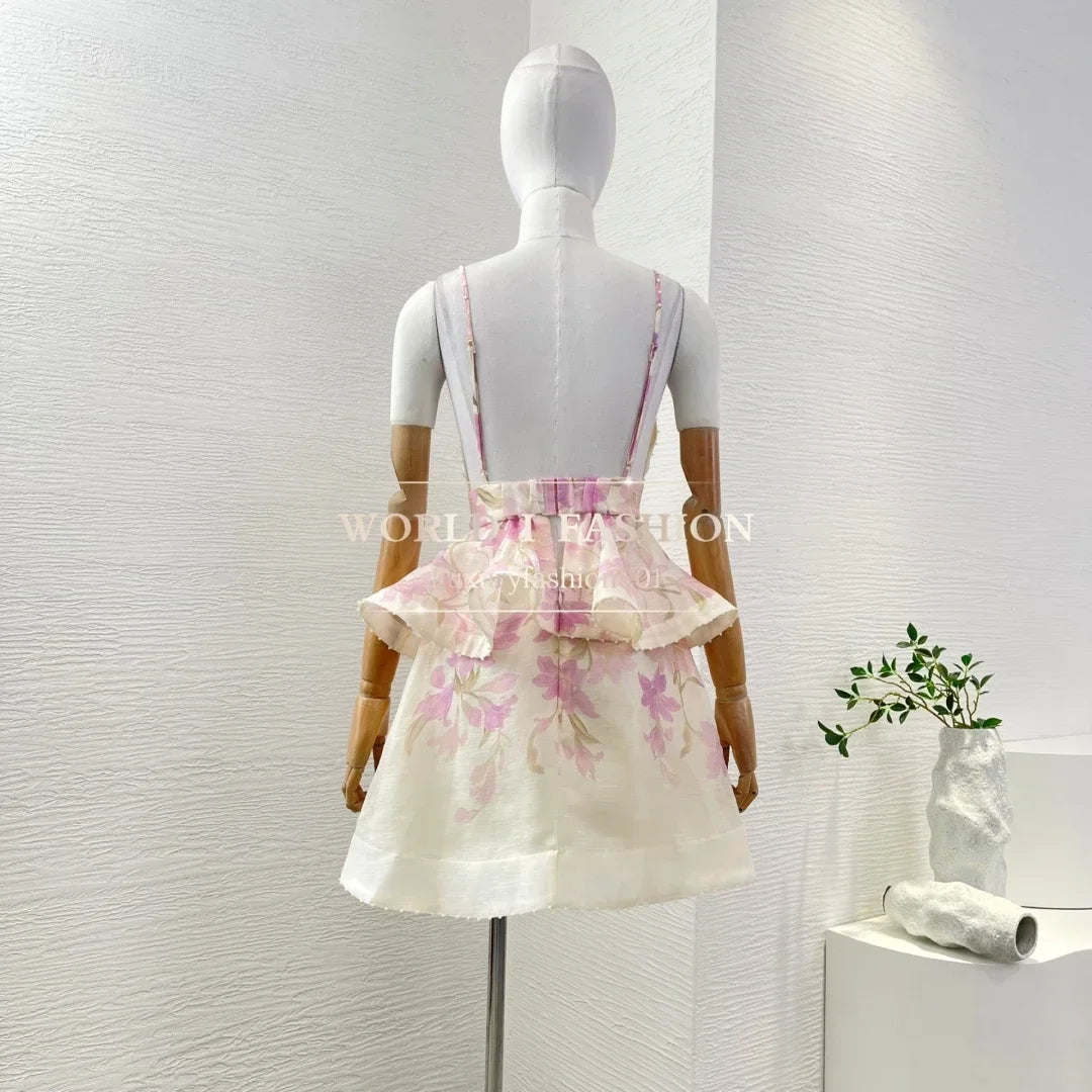Rosy Days – Pink Violet Sleeveless Ruffle Dress