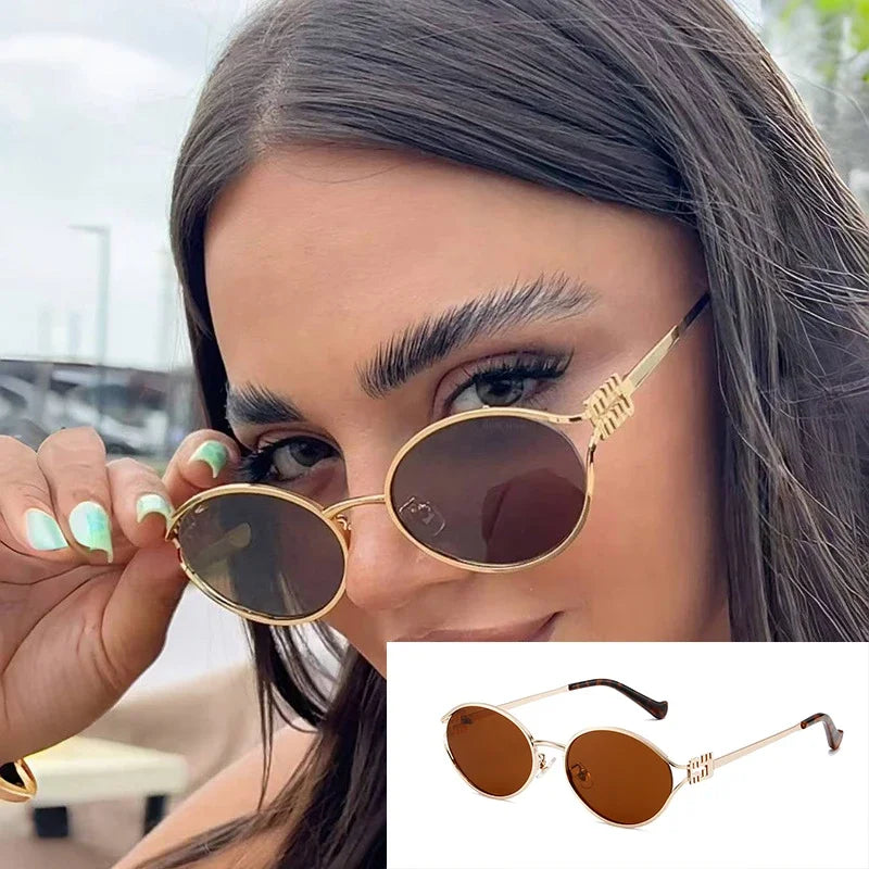 Luxury Metal Frame Optical Glasses – Small UV Protection Shades for Daily Wear