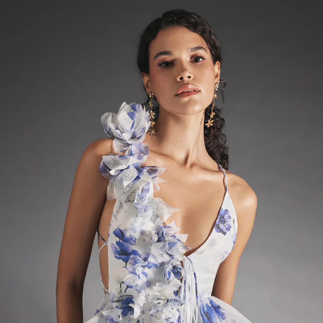 Chic in Bloom – French Style Halter Cake Skirt Dress