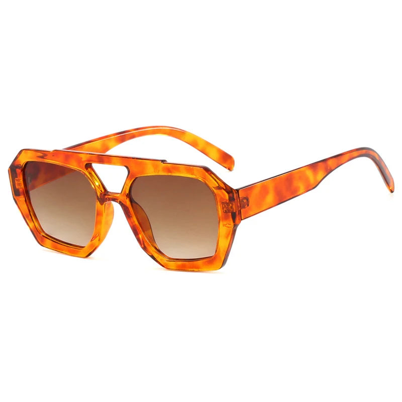 VintEdge Luxe – Square Sunglasses with Double Bridge Design