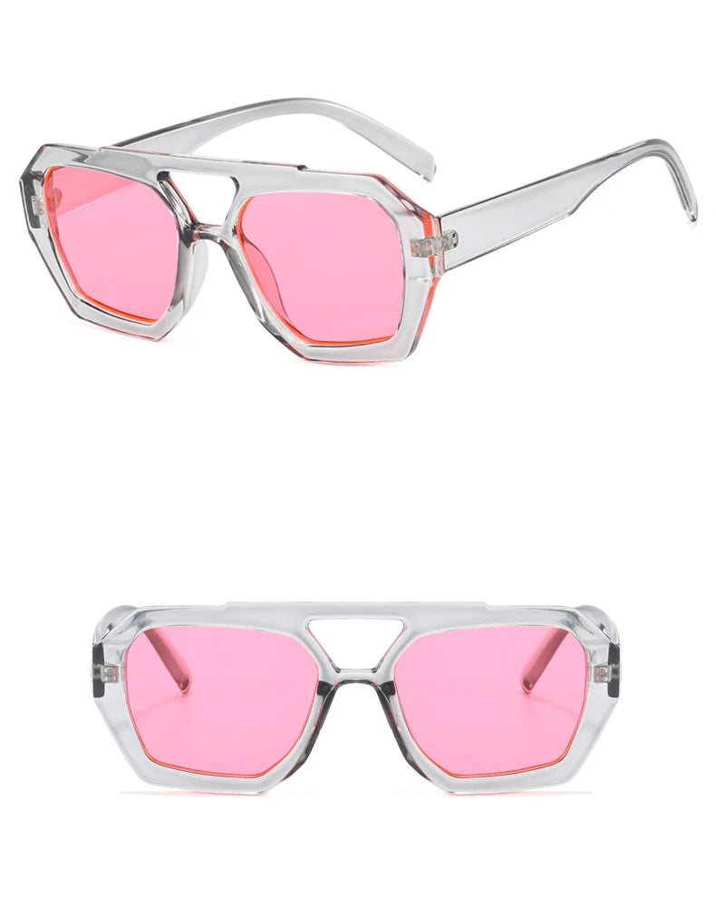 VintEdge Luxe – Square Sunglasses with Double Bridge Design