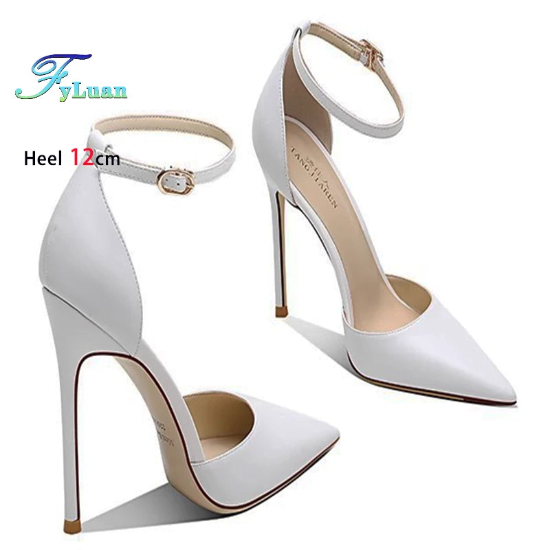 Spring Summer Fashion Sheepskin Heels – Women’s Buckle Strap Sandals (6–12cm)