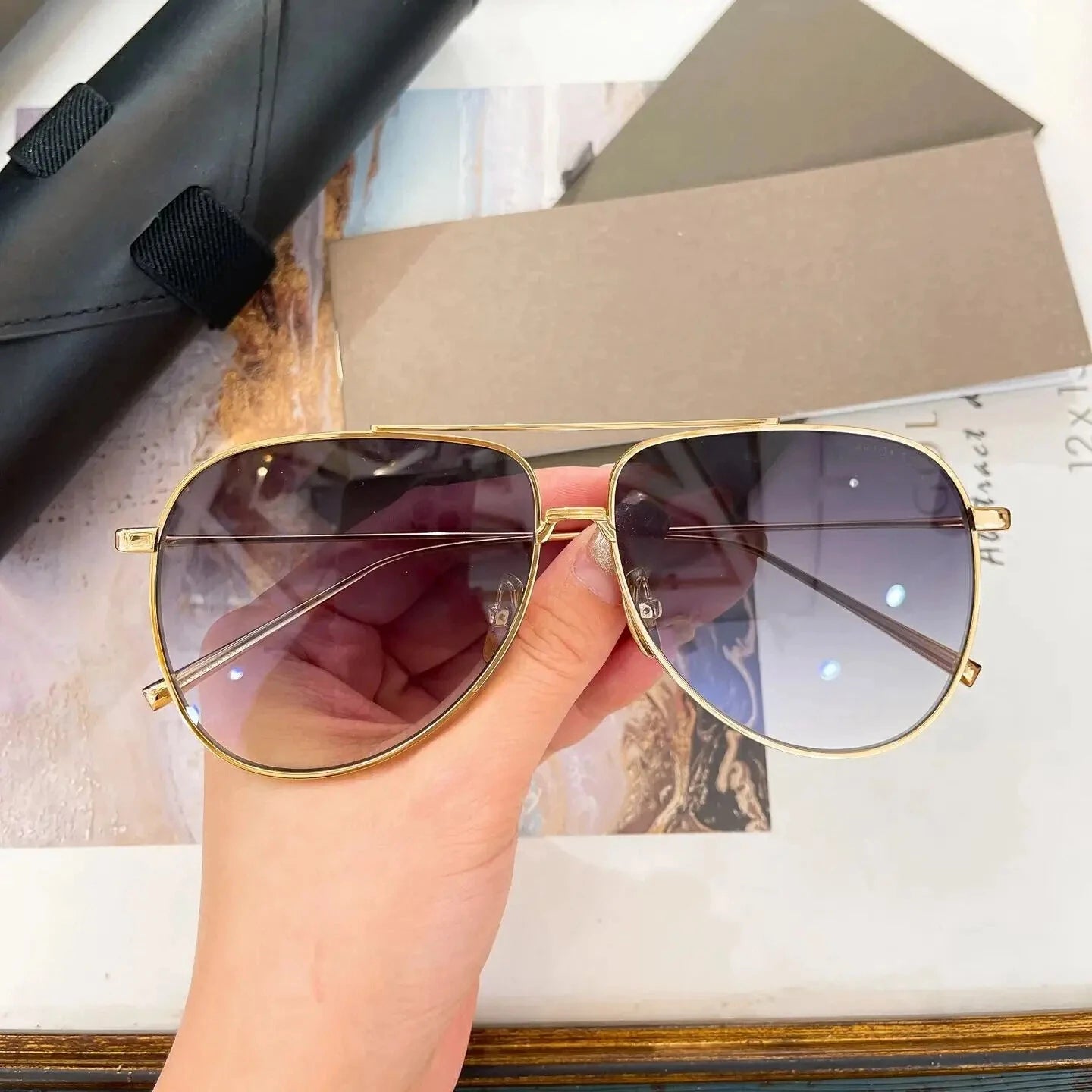 Original ARTOA.92 DTS160 Polarized Sunglasses – Gold Alloy Frame for Men & Women