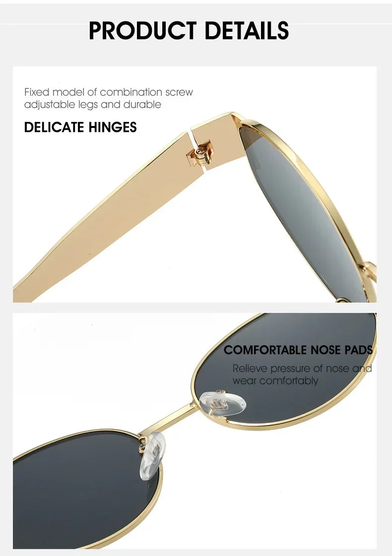Unisex Fashion Metal Frame Sunglasses – Stylish Designer UV400 Shades