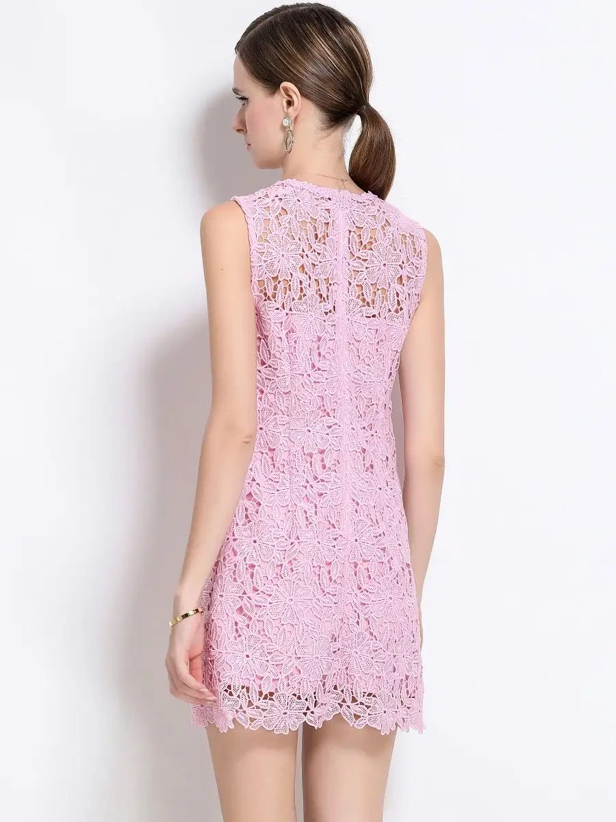 Crystal Petal – Elegant Sleeveless Tank Dress
